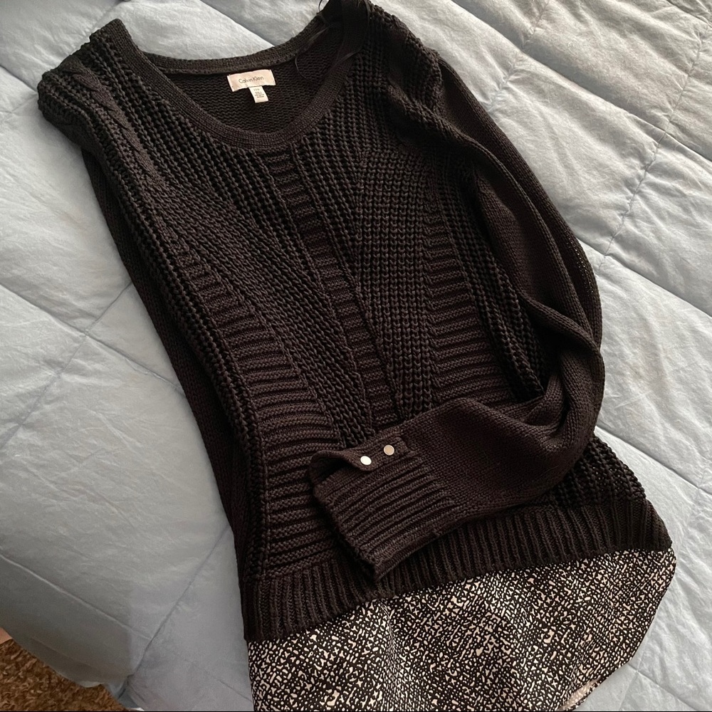 Calvin Klein long Black Sweater - Large